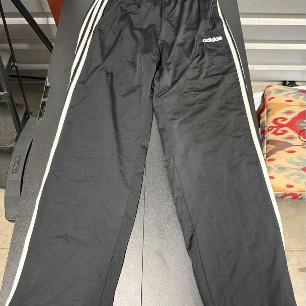 Adidas Men's Black and Grey Joggers-tracksuits